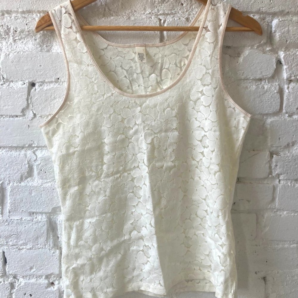 MINT! VINTAGE BANANA REPUBLIC LACE CAMI ~ MADE IN USA ~ SIZE M